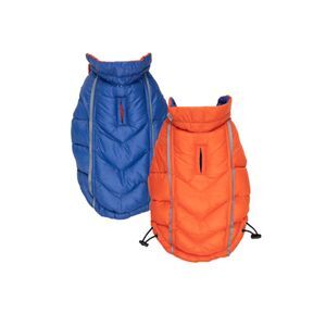 Hip Doggie Featherlite Reversible Dog Coat, Blue/Orange, X-Small